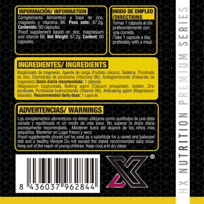 HX NUTRITION- ZMA 90 CAPSULES