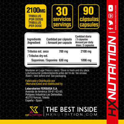 HX NUTRITION- TRIBULUS 90 CAPSULES