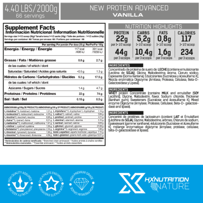 HX NUTRITION- NEW PROTEIN ADVANCED 2KG