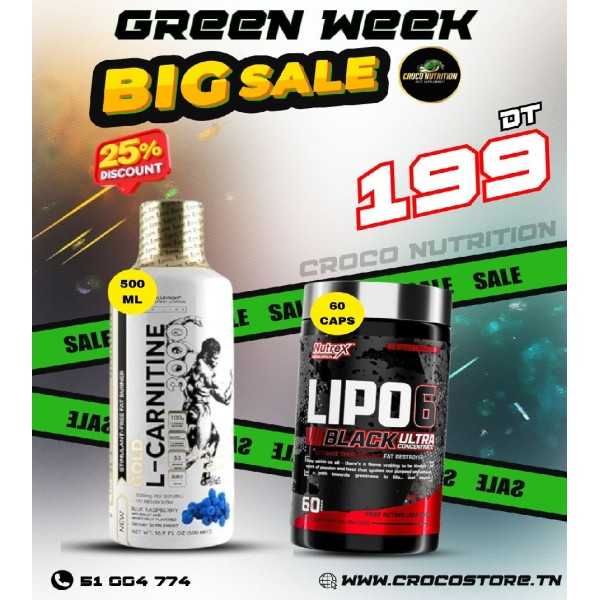 Pack Brûleur de Graisse : Lipo 6 Black + L-Carnitine Kevin Levrone