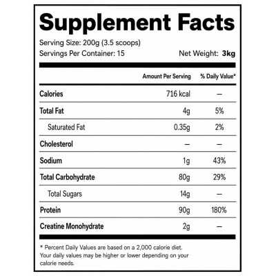 HOT Nutrition Strong Mass 3KG | Gainer Prise de Masse