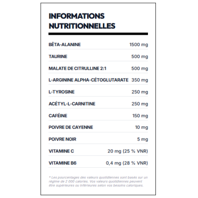 HOT Nutrition Pre Workout 300G | Booster Pré-Entraînement