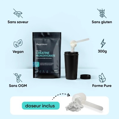 WEIGHT-WORLD -CRÉATINE MONOHYDRATE MICRONISÉE 100% PURE 300G
