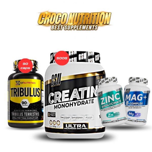 PACK CREATINE 500G + TRIBULUS + ZINC + MAG PLUS