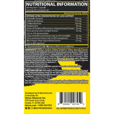 NUTREX RESEARCH - LIPO 6 INTENSE UC  60 CAPSULES