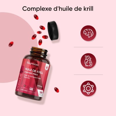 WEIGHT-WORLD -HUILE DE KRILL DE L'ANTARCTIQUE 180 CAPSULES