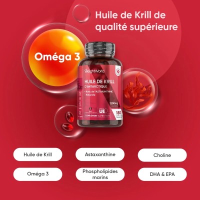 WeightWorld Huile de Krill Antarctique 180 Capsules