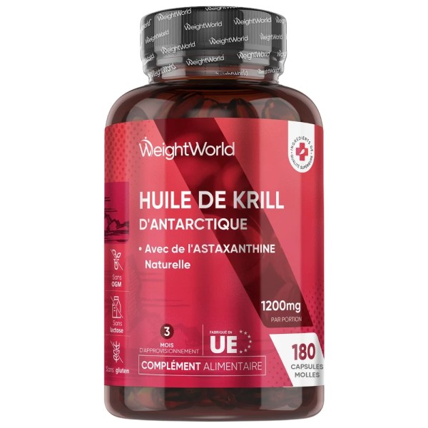 WEIGHT-WORLD -HUILE DE KRILL DE L'ANTARCTIQUE 180 CAPSULES